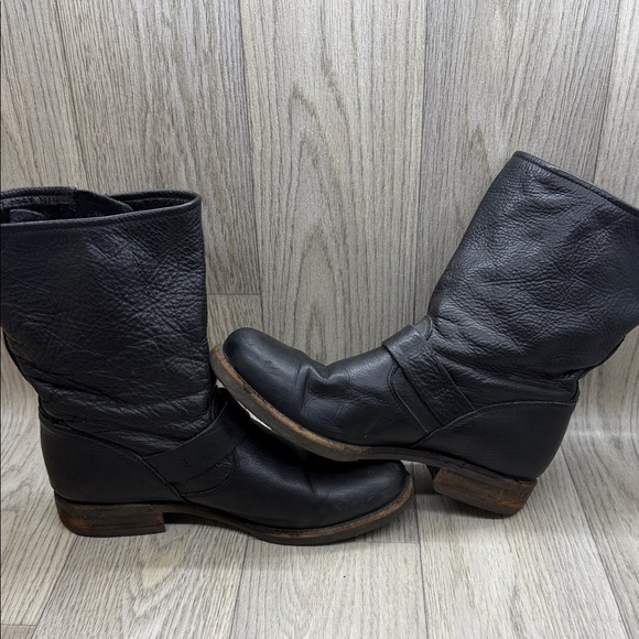 Frye Black Leather Buckle Boots - Picture 10 of 12